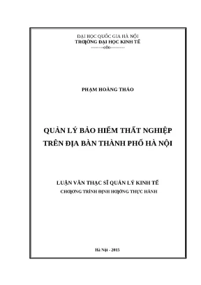 Quản Lý Bảo Hiểm Thất Nghiệp Tại Hà Nội: Nghiên Cứu và