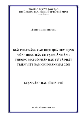 Giải pháp nâng cao hiệu quả huy động vốn tại ngân hàng