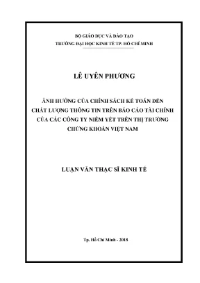 Ảnh hưởng của chính sách kế toán đến chất lượng thông
