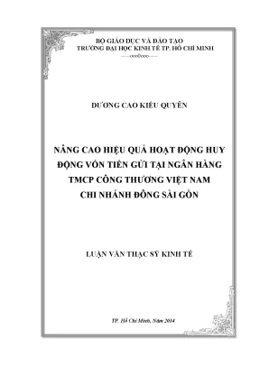 Nâng cao hiệu quả huy động vốn tiền gửi tại Vietinbank