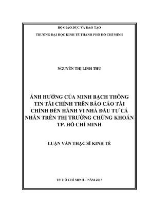 Ảnh hưởng của minh bạch thông tin tài chính đến hành vi