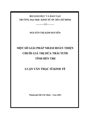 Luận văn: Hoàn thiện chuỗi giá trị dừa tươi Bến Tre