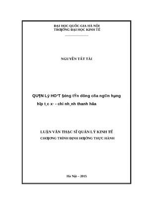 Quản lý tín dụng tại Ngân hàng Hợp tác xã Thanh Hóa