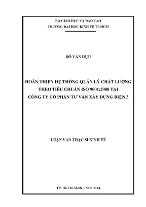 Hoàn thiện hệ thống quản lý chất lượng ISO 9001:2008 tại