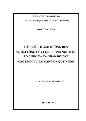 Yếu Tố Ảnh Hưởng Đến Sự Hài Lòng Của Ngư Dân Tại Cảng Cá