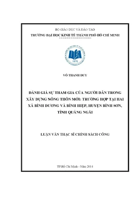 Đánh Giá Sự Tham Gia Của Người Dân Trong Xây Dựng Nông