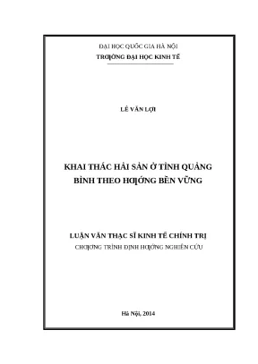 Khai Thác Hải Sản Bền Vững Tại Quảng Bình