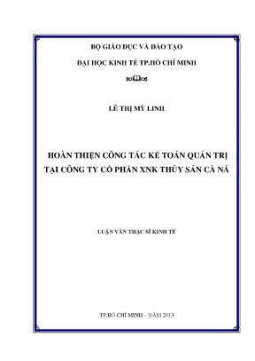 Cải Thiện Kế Toán Quản Trị Tại Công Ty Cổ Phần XNK Thủy