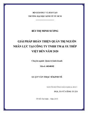 Giải pháp hoàn thiện quản trị nguồn nhân lực tại công ty