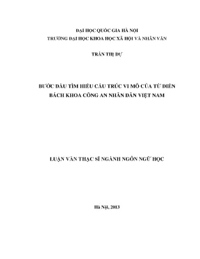 Nghiên cứu cấu trúc vi mô của Từ điển bách khoa Công an
