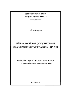 Nâng Cao Năng Lực Cạnh Tranh Ngân Hàng TMCP Sài Gòn - Hà Nội