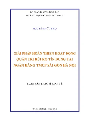 Luận văn: Giải pháp quản trị rủi ro tín dụng tại SHB