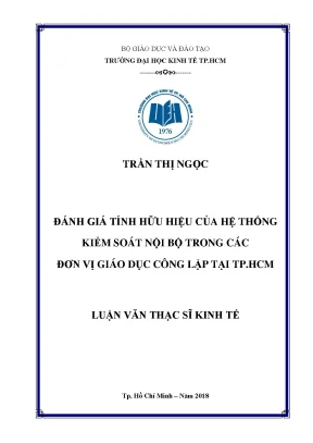 Đánh Giá Hiệu Quả Hệ Thống Kiểm Soát Nội Bộ Trong Giáo