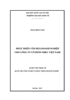 Phát Triển Văn Hóa Doanh Nghiệp Tại Công Ty Cổ Phần SMEC
