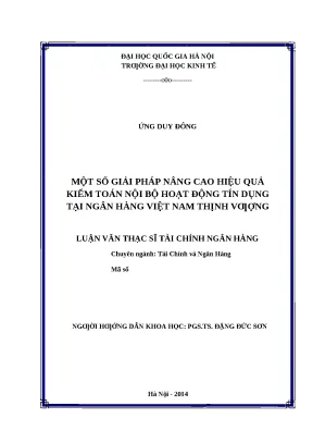 Giải pháp nâng cao hiệu quả kiểm toán nội bộ tín dụng
