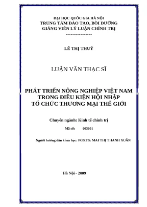 Phát triển nông nghiệp Việt Nam trong bối cảnh hội nhập WTO