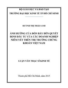 Luận văn: Đòn bẩy ảnh hưởng đến quyết định đầu tư