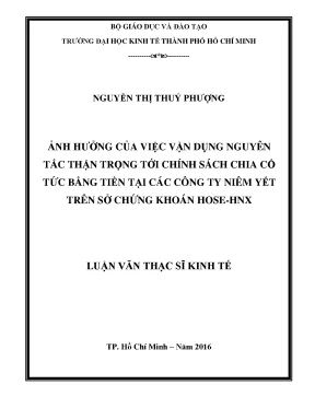 Ảnh hưởng của nguyên tắc thận trọng đến chính sách chia