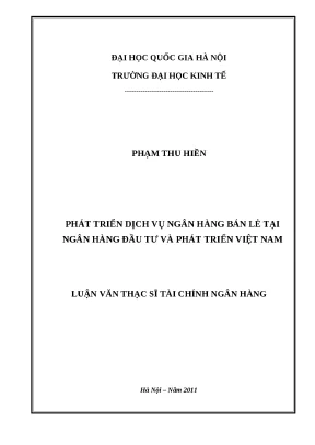 Ngân hàng bán lẻ BIDV: Thực trạng và giải pháp phát triển