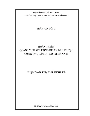 Cải Tiến Quản Lý Chất Lượng Dự Án Đầu Tư Tại Công Ty