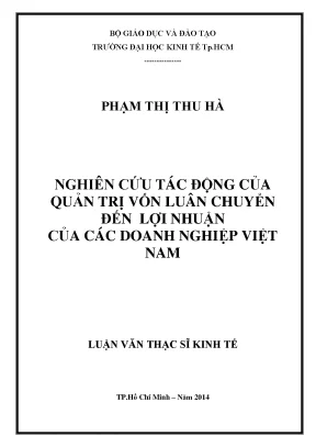 Tác động của quản trị vốn luân chuyển đến lợi nhuận
