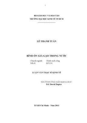Bình ổn giá gạo trong nước: Giải pháp và chính sách cần