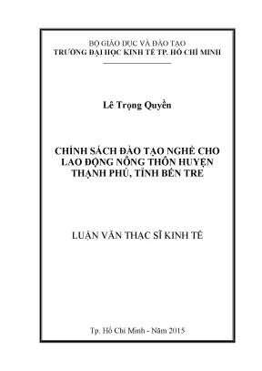 Chính Sách Đào Tạo Nghề Cho Lao Động Nông Thôn Tại Huyện
