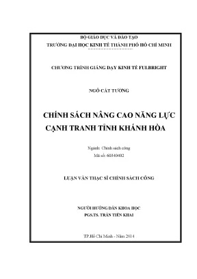 Nâng cao năng lực cạnh tranh tỉnh Khánh Hòa: Giải pháp