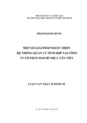 Luận văn: Hoàn thiện hệ thống quản lý tích hợp Tân Tiến