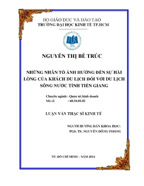 Nhân Tố Ảnh Hưởng Đến Sự Hài Lòng Của Khách Du Lịch Tại