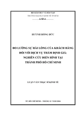 Đo Lường Sự Hài Lòng Khách Hàng Dịch Vụ Thẩm Định Giá