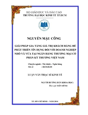 Giải pháp gia tăng giá trị khách hàng để phát triển tín