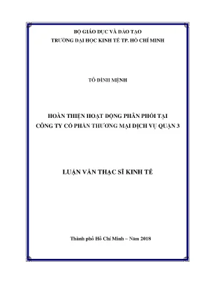 Hoàn thiện hoạt động phân phối tại Công ty Thương mại