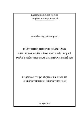 Luận văn: Phát triển dịch vụ NHBL tại BIDV Nghệ An