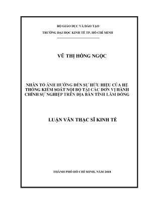 Những Nhân Tố Ảnh Hưởng Đến Hiệu Quả Hệ Thống Kiểm Soát