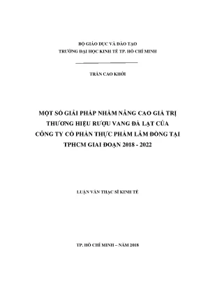 Giải pháp nâng cao giá trị thương hiệu rượu vang Đà Lạt
