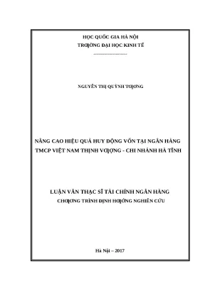Luận văn thạc sĩ: Huy động vốn tại VPBank Hà Tĩnh