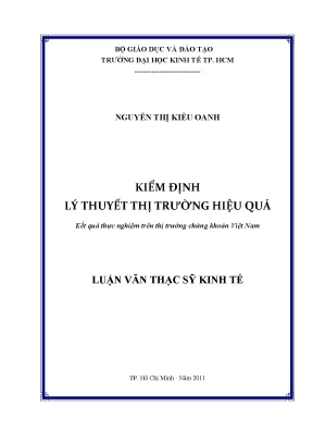 Kiểm định lý thuyết thị trường hiệu quả trên thị trường