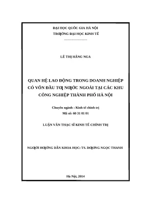 Nghiên cứu quan hệ lao động trong doanh nghiệp FDI tại