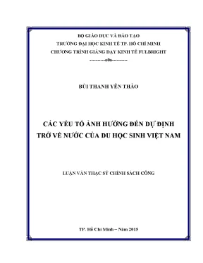 Các yếu tố ảnh hưởng đến quyết định trở về của du học