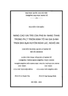 Nâng Cao Vai Trò Phụ Nữ Nông Thôn Trong Phát Triển Kinh