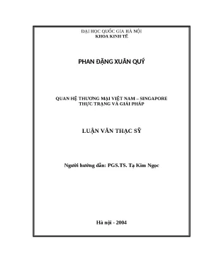 Phân Tích Quan Hệ Thương Mại Việt Nam - Singapore: Thực