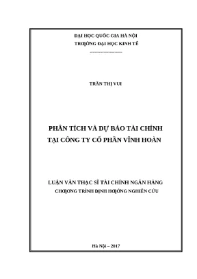 Phân Tích và Dự Báo Tài Chính tại Công Ty Cổ Phần Vĩnh Hoàn