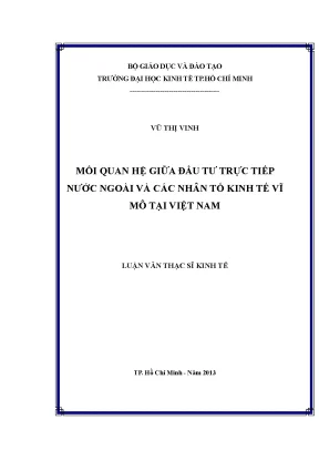 Mối Quan Hệ Giữa Đầu Tư Trực Tiếp Nước Ngoài và Các Nhân