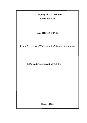 Phát triển khu vực dịch vụ ở Việt Nam: Thực trạng và