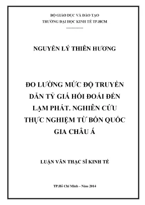 Nghiên cứu tác động của tỷ giá hối đoái đến lạm phát tại