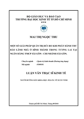 Giải pháp quản trị rủi ro phát hành thư bảo lãnh nhà ở