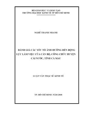 Đánh Giá Động Lực Làm Việc Của Cán Bộ Công Chức Tại