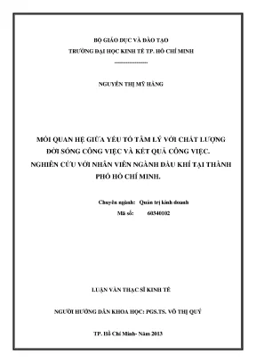 Mối Quan Hệ Giữa Yếu Tố Tâm Lý và Chất Lượng Đời Sống