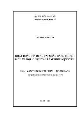 Nghiên cứu hoạt động tín dụng tại Ngân hàng Chính sách